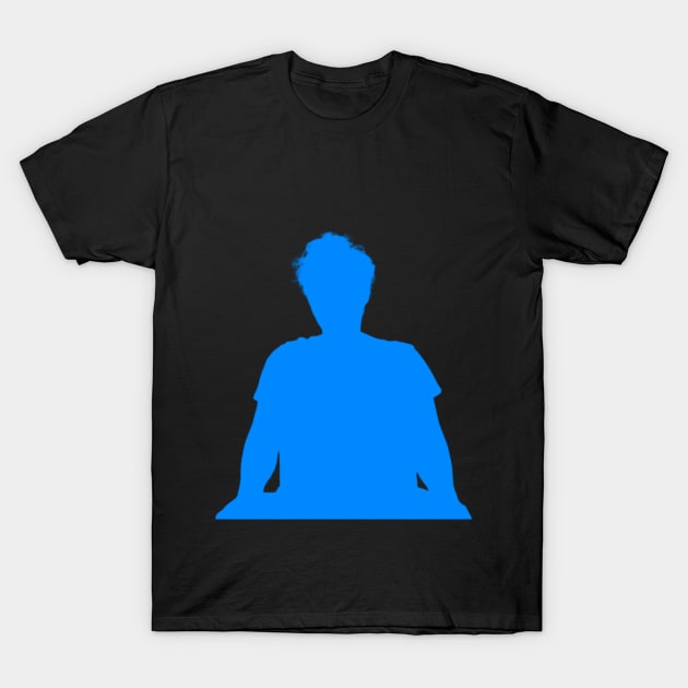 Seated man blue silhouette. T-Shirt by TeachUrb